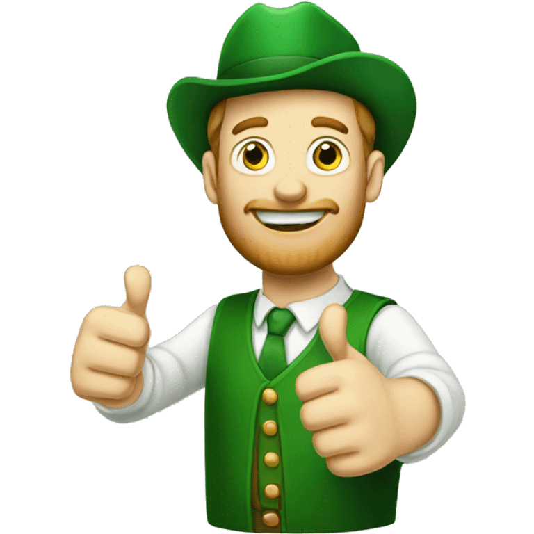 Irishman shows thumbs up emoji