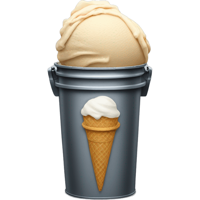 ice cream cone in a trash can emoji