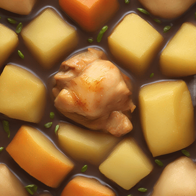 chicken chunk stew with cubed potatoes emoji