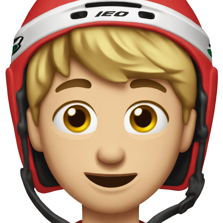 Carolina Hurricanes hockey fan, who is crying,  wearing a hockey helmet emoji