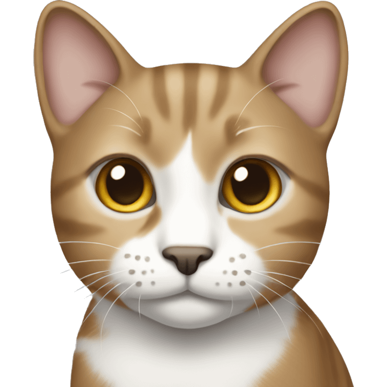 Light brown and grey white cat emoji