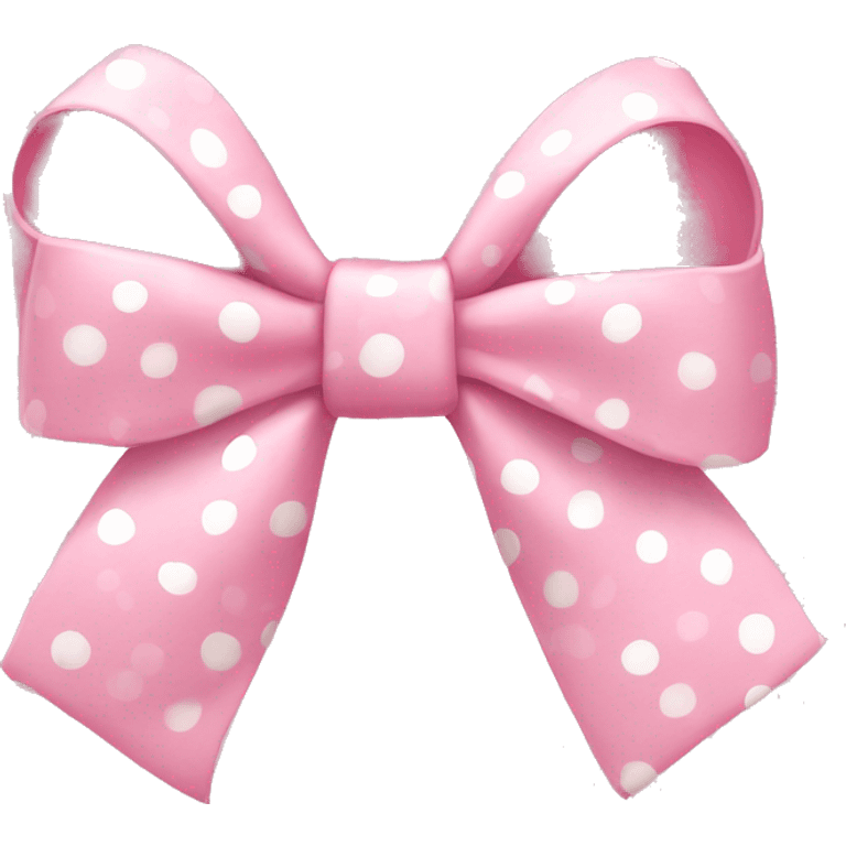 A light pink bow that has polka dots on it  emoji