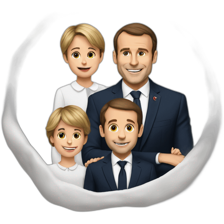 Macron avec enfants emoji