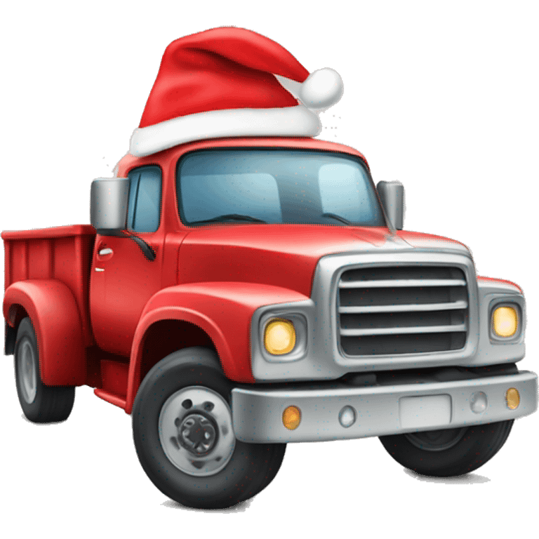 Truck with santa hat emoji