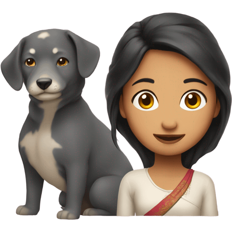 Nepali girl with momo emoji