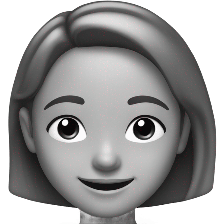 smiling girl in monochrome emoji