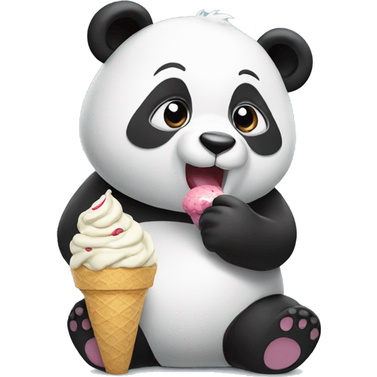 Panda eating ice cream emoji