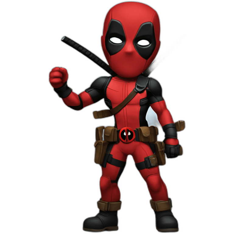 Deadpool with a french flag emoji