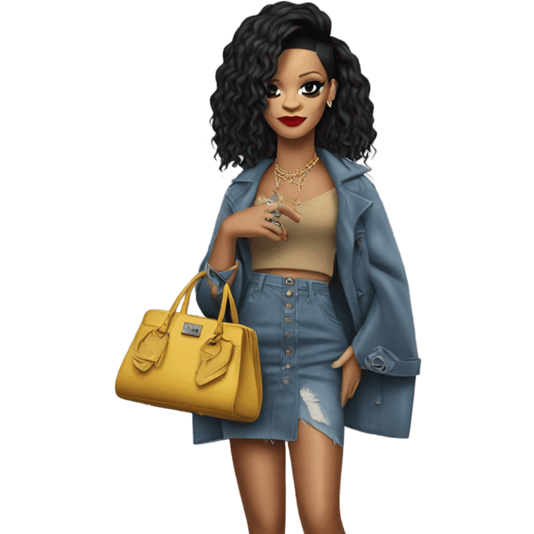 Rihanna with bag emoji