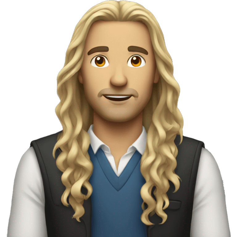 man with long hair shoc emoji