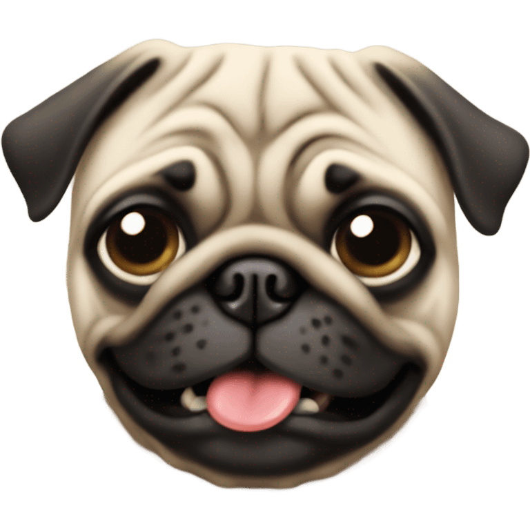 Ugly pug eating slop emoji