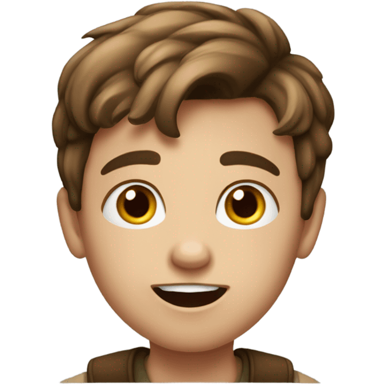 realistic meme of brown-haired boy emoji