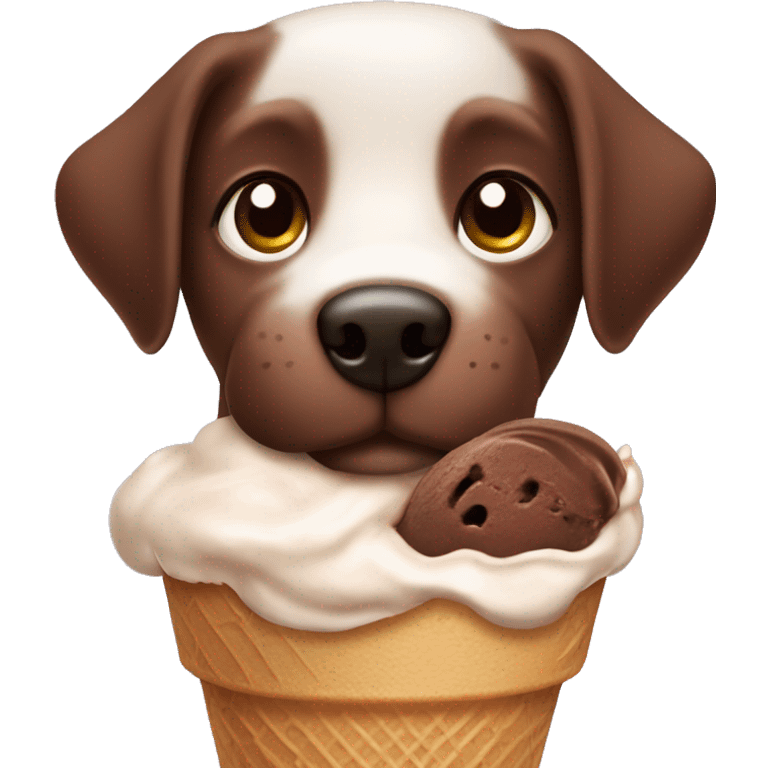 Chocolate milk ice cream puppy emoji