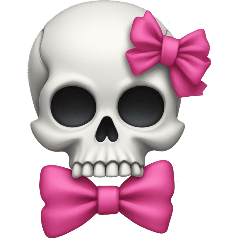 skull with a pink bow on its head emoji