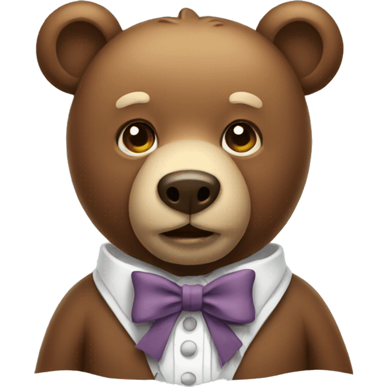 Bear wearing a bow emoji