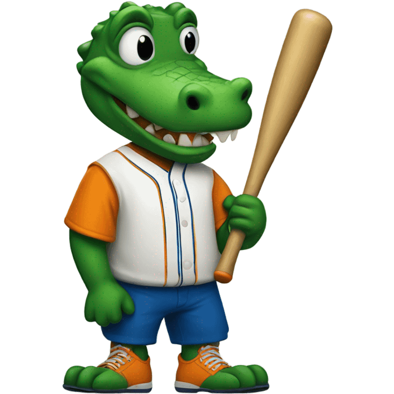 Gator with a baseball bat emoji