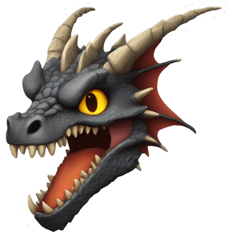 Dragon with a skullface emoji