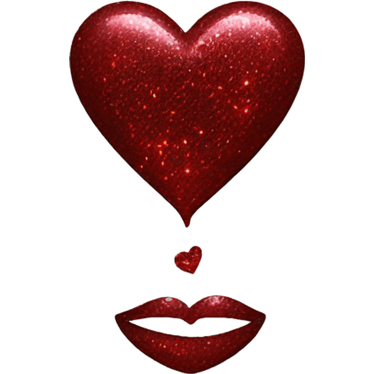 glittery dark red heart emoji