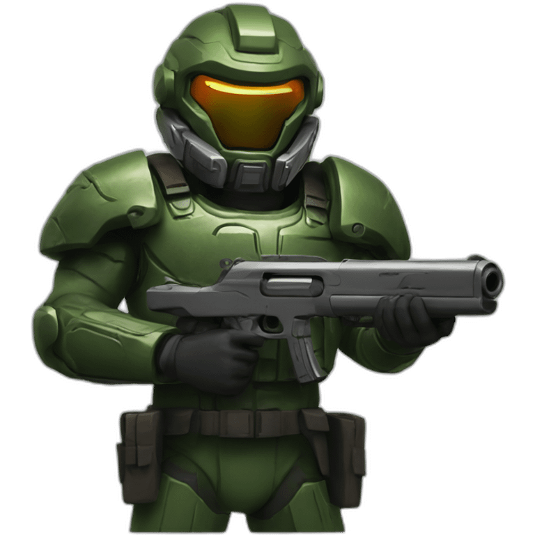 Doomguy with a shotgun emoji