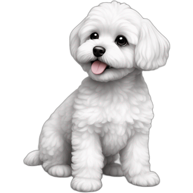 Maltipoo black and white emoji