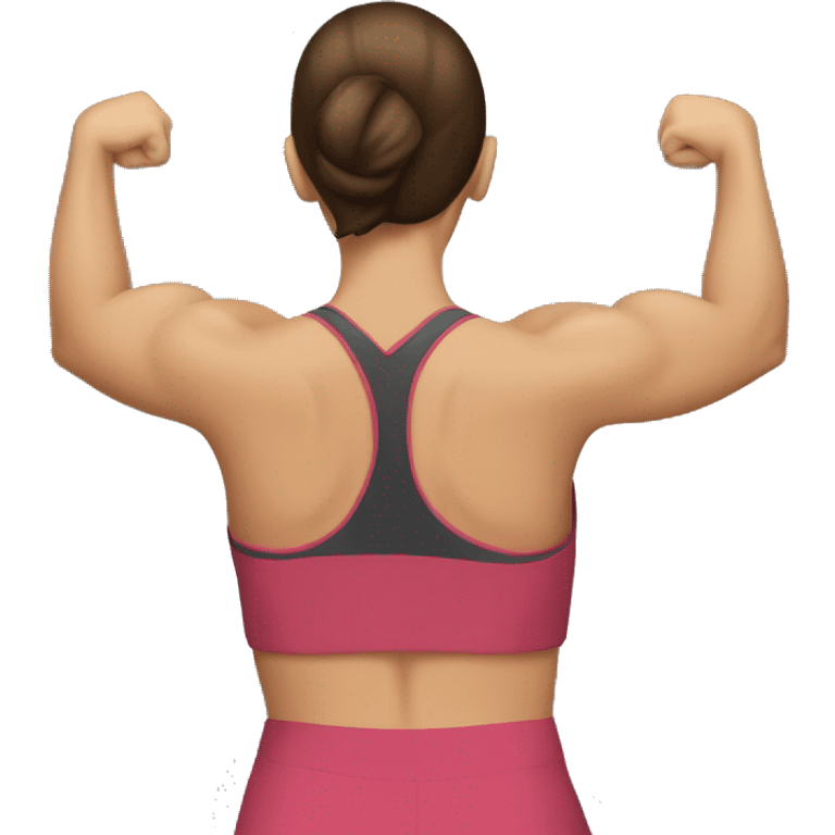 Woman Back muscles, Caucasian woman, brunette emoji