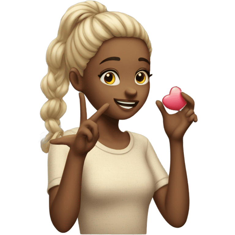 Girl blowing a kiss emoji