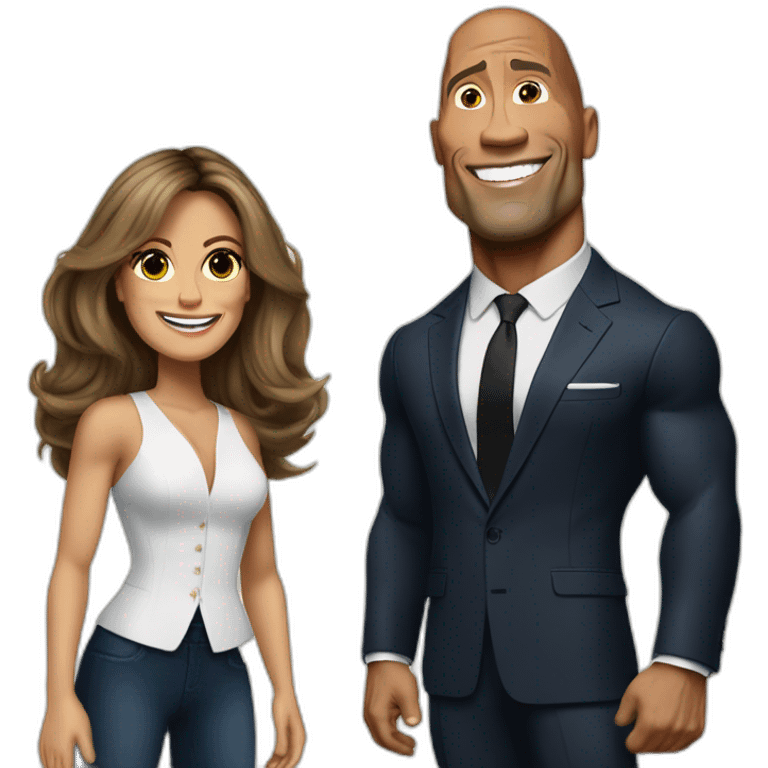 emanuelle macron avec Dwayne Johnson emoji