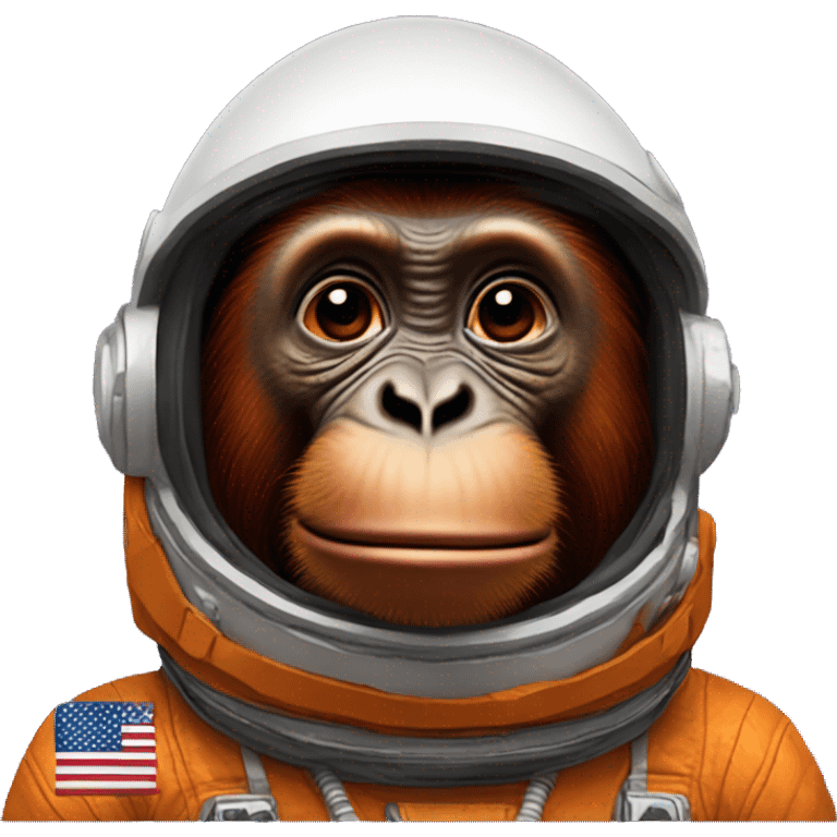 The common orangutan emoji, but with n astronaut helmet emoji