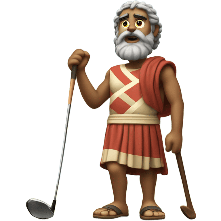 Plato playing golf emoji