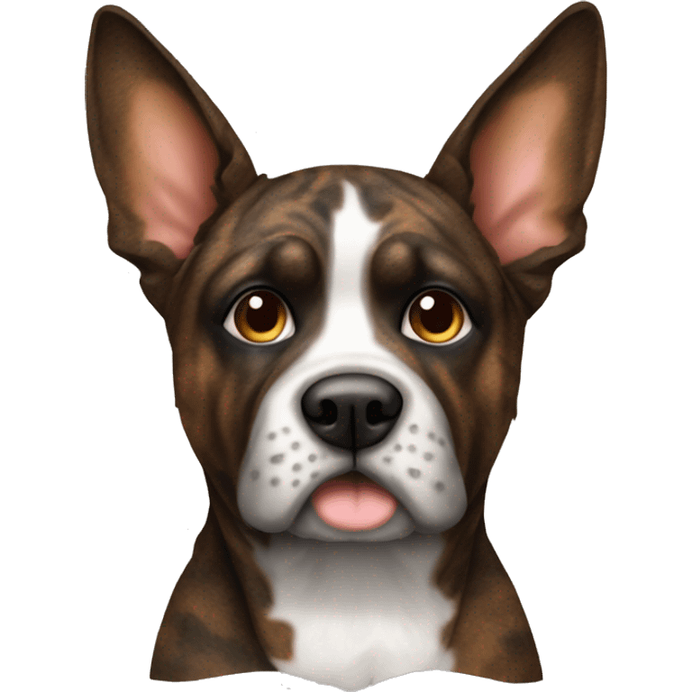 Brindle furry dog with brindle fur pointed ears  emoji