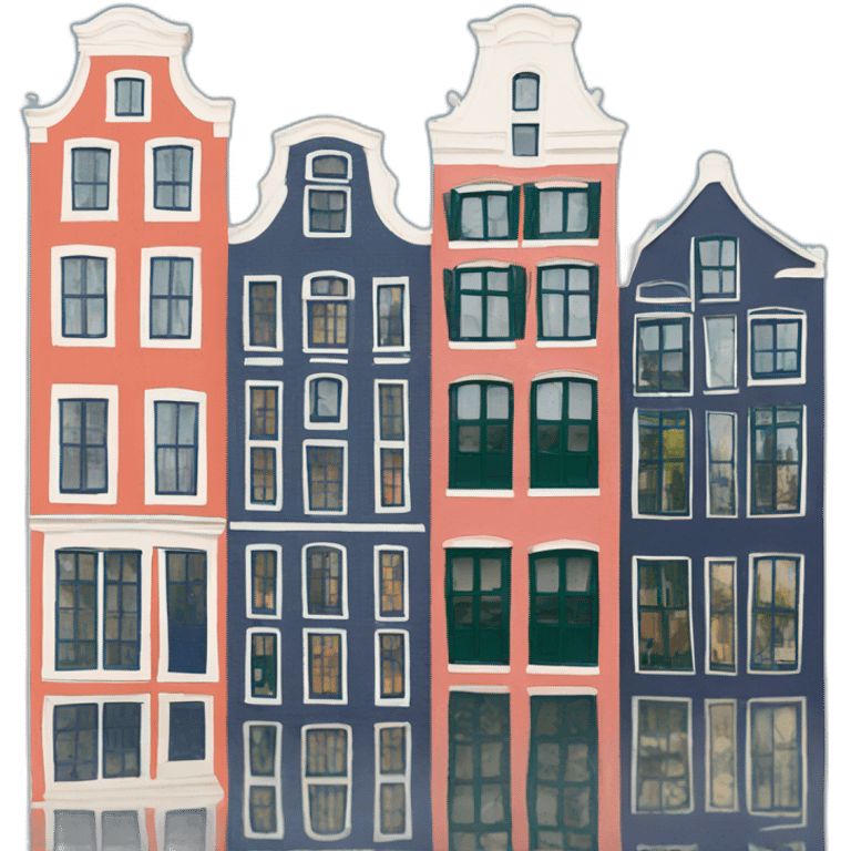 Amsterdam colorful houses emoji