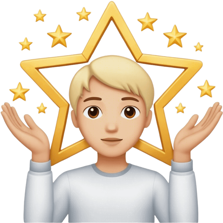 constructing a dream star with your hands emoji