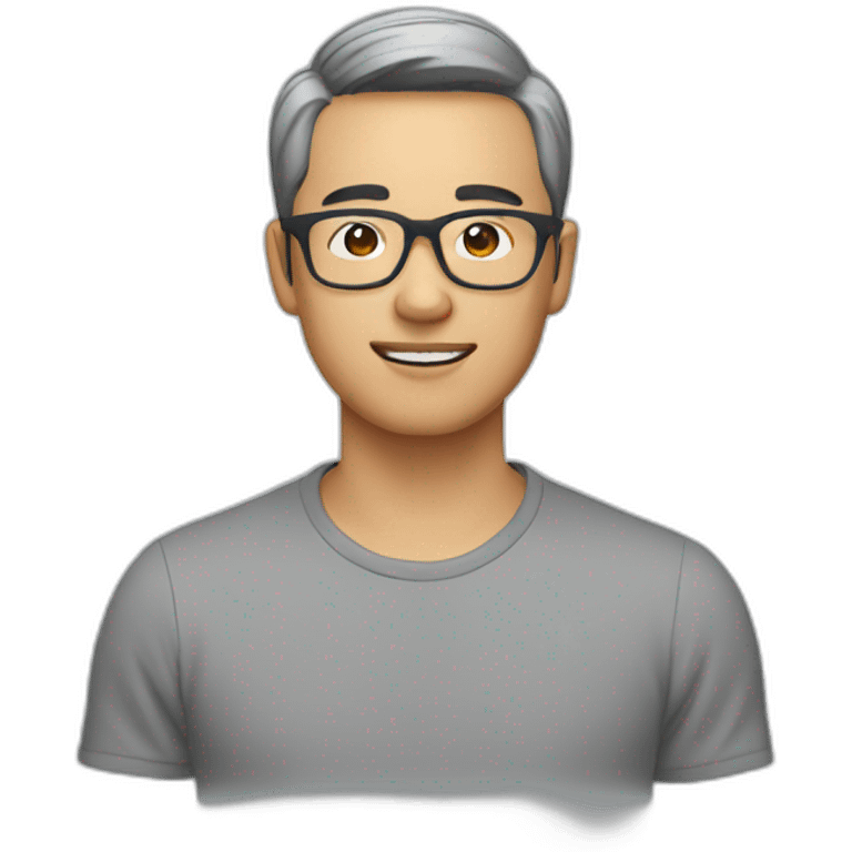 Asian men wearing  square grey specs emoji