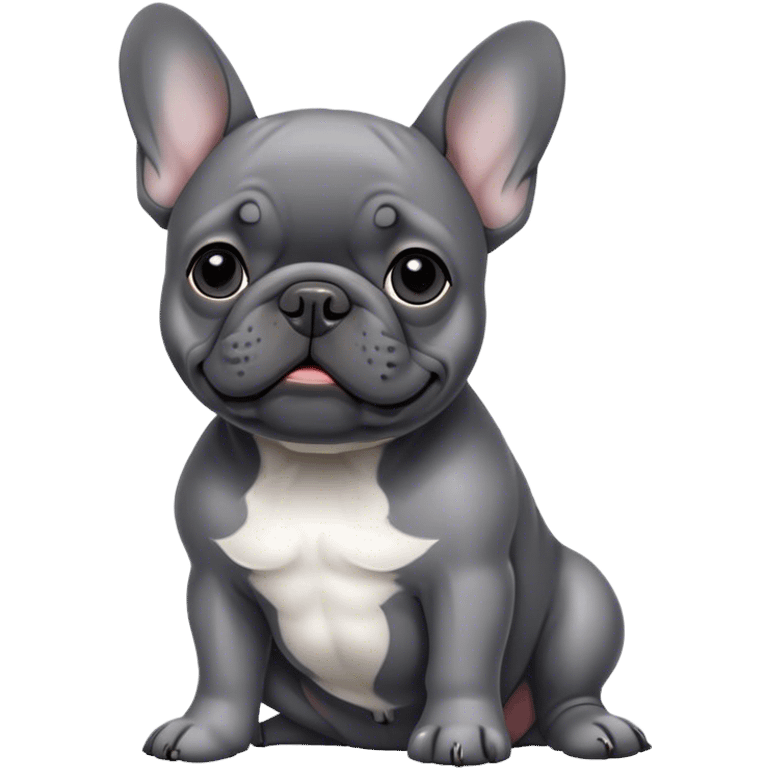 Black & gray french bulldog emoji