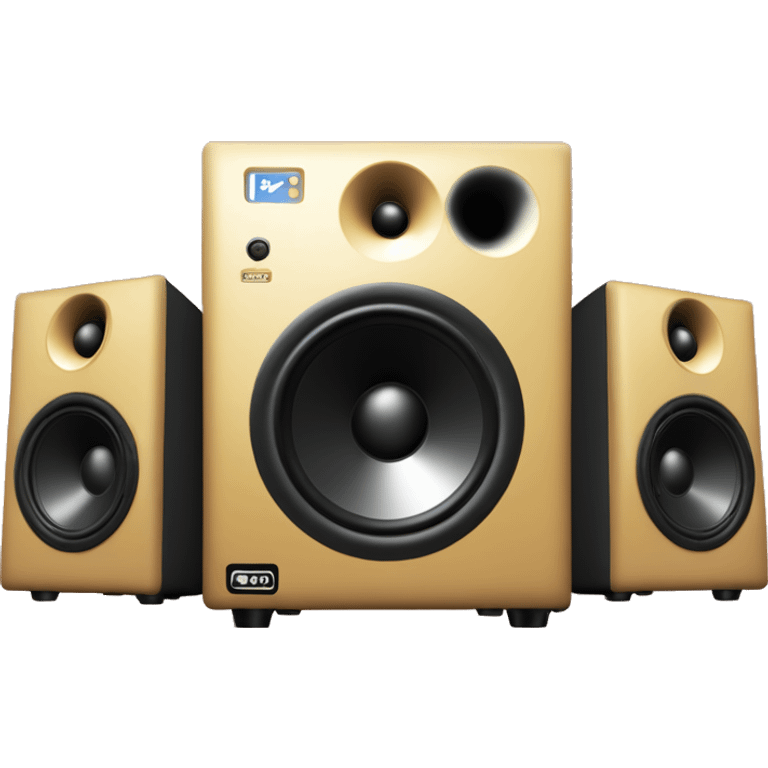 a pair of studio monitors with 2 woofers each  emoji