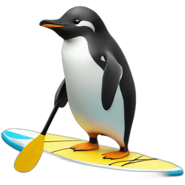 penguin doing stand-up paddle emoji