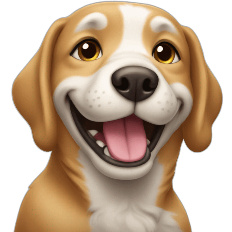 Dog with smile emoji