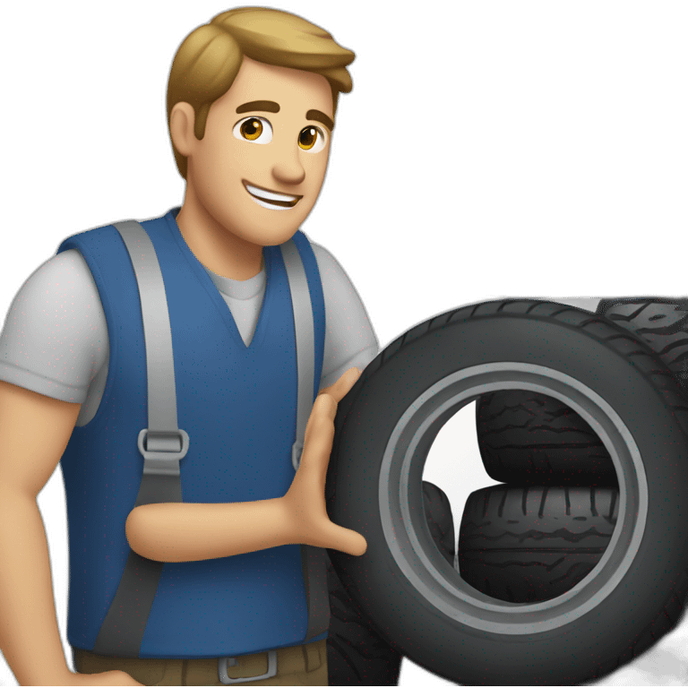 man selling a tire emoji