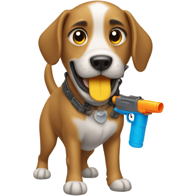 dog with a water gun emoji