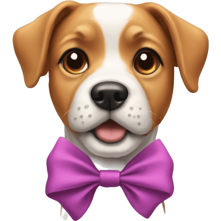 Dog wearing a bow emoji