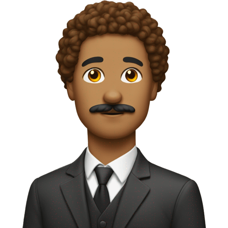 Lightskin man with mustache with a red goldendoodle emoji