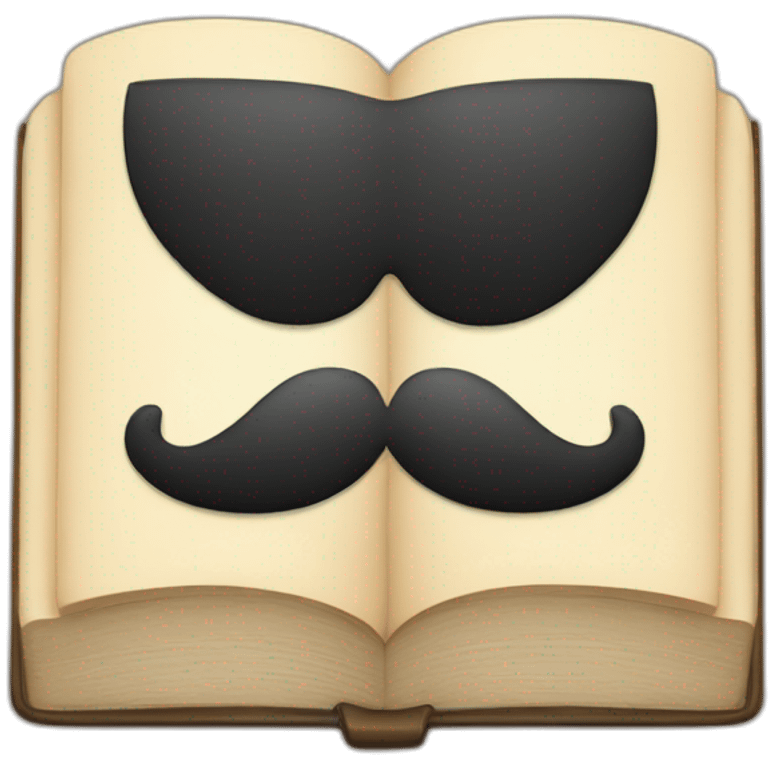 book with mustache emoji