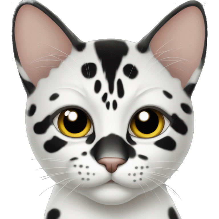 Black and white spotted cat emoji