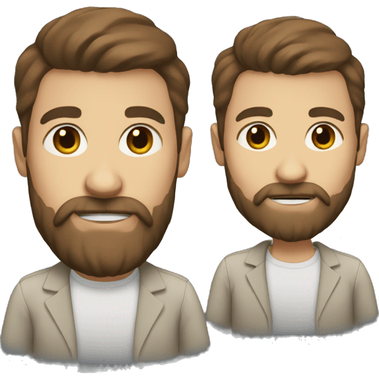 teacher, short brown hair, beard emoji