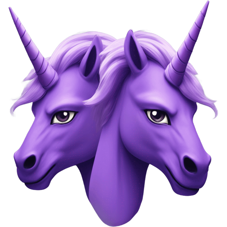 Two bad ass purple girl unicorns  emoji