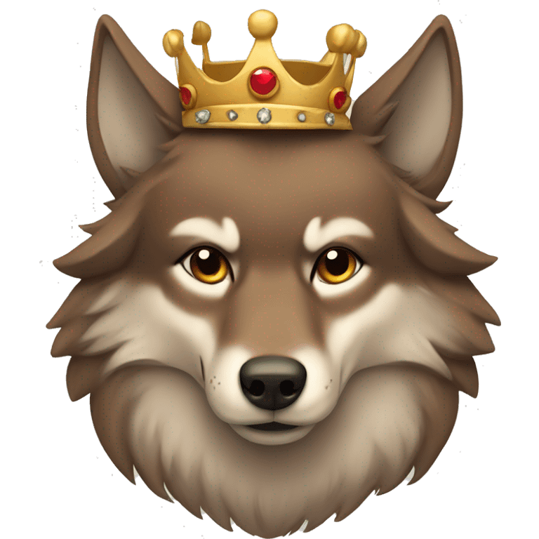 brown wolf with crown emoji