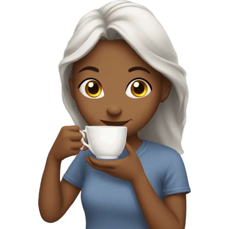 Girl sipping tea emoji