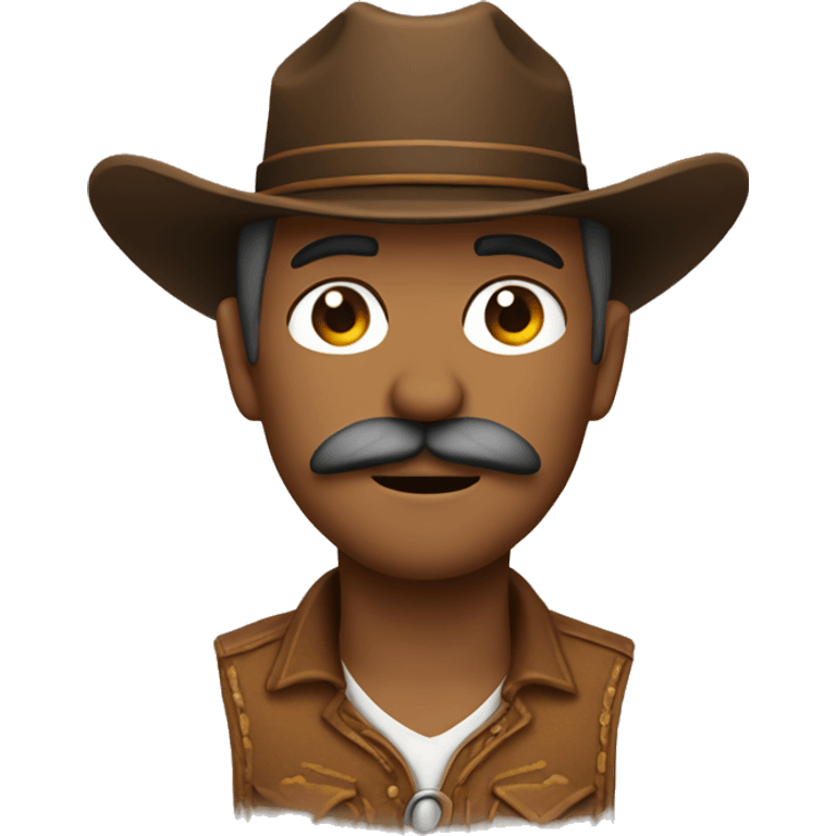 Cowboy with a mustache and eyes closed emoji