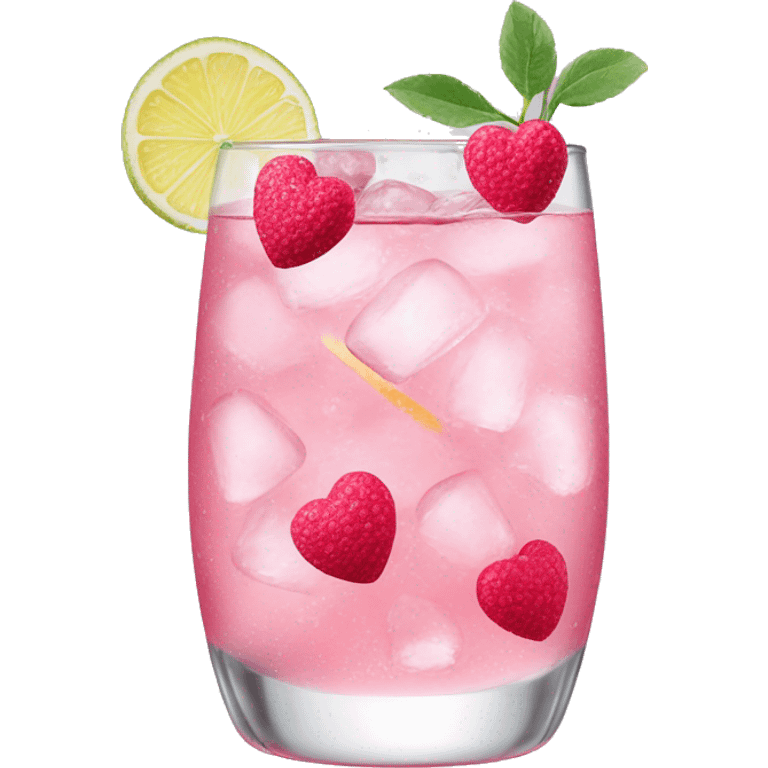 Gin Tonic mit rosa Herzen  emoji