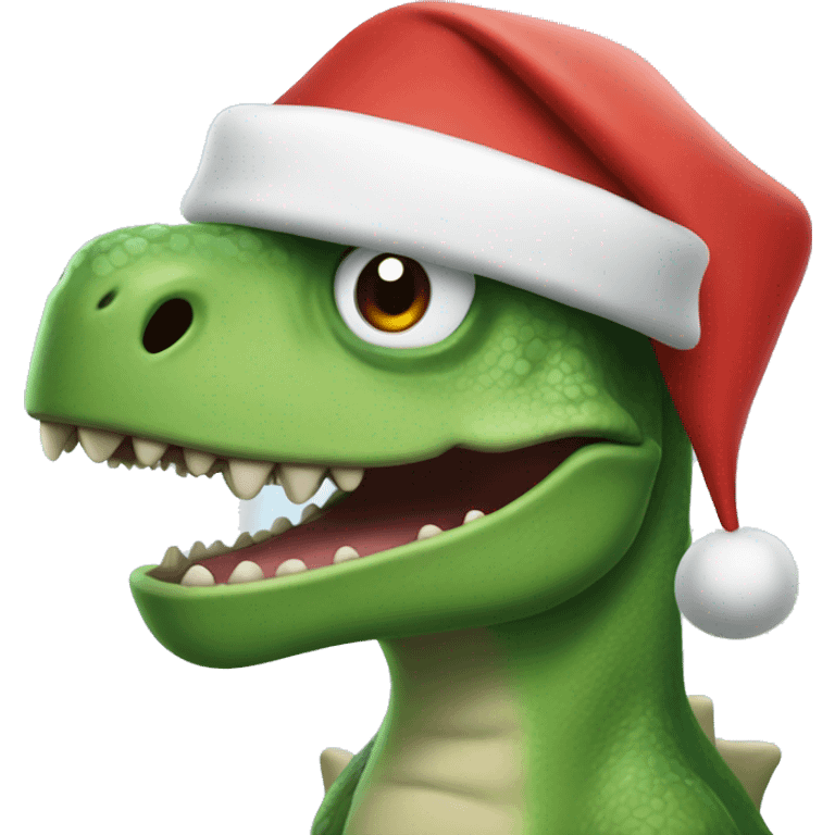 pixar dino wearing santa hat emoji